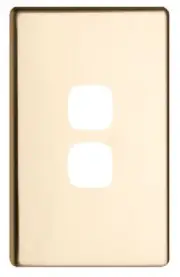 2x HPM EXCEL SERIES COVER PLATES 73x117mm For 2-Gangs Switch, Polished Brass