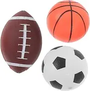 3pcs Sports Balls for Lightweight Educational Patting Ball Includes Football Basketball and Rugby for Active Playtime and Early Learning