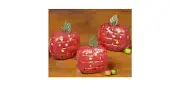THT Prim Decor - Metal Apple Tealights Teacher Harvest 3pc