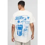 Mens Ecru Oversized Pepsi Cola License T-Shirt