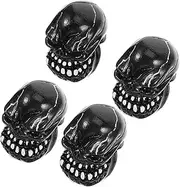 Abaodam 4Pcs Skull Shaped Tire Valve Caps Decorative Air Nozzle Covers for Cars Motorbikes Bicycles Durable Valve Stem Caps to Prevent Leakage and Dirt Entry