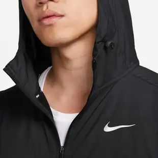 【NIKE 耐吉】外套 男款 運動連帽外套 防曬 防潑水 AS M NK IMP LGHT WINDRNNER JKT 黑 FB7541-010