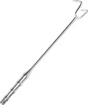 KICHOUSE Stainless Steel Meat Hook Practical Food Turner Hook with Comfortable Grip for BBQ Camping and Outdoor Cooking Long Handheld Tool Lightweight and Portable