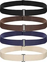 [GEHARTY] Invisible Women Belts Elastic Stretch Belts with Flat Buckle for Jeans Pants Dresses