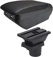 for Skoda for Citigo for VW UP for Seat MII Car Armrest Console Storage Box Cup Holder Car Accessories Storage Box(H Black line 4USB3)