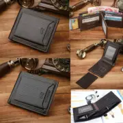 Men's Business Slim Leather Wallets ID Credit Card Holder Billfold Purse Clutch