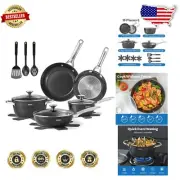 15-Piece Induction Cookware Set - Non-Stick Ceramic & Stainless Steel Essentials