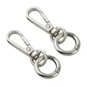Swivel Snap Hooks with Key Rings, Double Opening Metal Swivel Lobster Silver