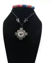 Handmade Unisex Macramé Necklace with Chakana Inca Cusco Design