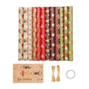 12 Pack Wrapping Sheets,for Christmas Birthday Wrapping Set Gift9496