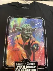 STAR WARS CELEBRATION EUROPE 2023 T-SHIRT Yoda Badge Art Size M Medium