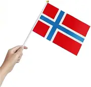 6PCS 21x14cm NORWAY Norwegian Flag SMALL HAND WAVING FLAG Table Desk Crafts Display