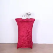 RED Fitted Cocktail Table Cover Crushed Velvet TABLECLOTH Party Decorations