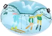 Totority 1PC Inflatable PVC Snow Tube Thickened Winter Snow Sled with Handles Durable and Cold Resistant for Outdoor Fun for Family Sledding Adventures