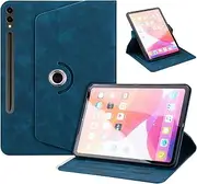 [TEDTIKJT] Case for Samsung Galaxy Tab S10 Plus/S9 Plus/S8 Plus/S7 Plus/S7 FE 12.4 Inch T970 X810 PU Leather 360° Rotatable Multi-Angle Stand Flip Cover Protective Case with Auto Sleep/Wake, Business