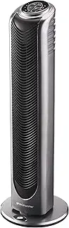 Bionaire Oscillating Tower Fan with Remote Control & Timer, Silver/Black [BT19]