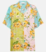 [Alemais] Alémais Mana floral patchwork linen shirt UK 8 multicoloured