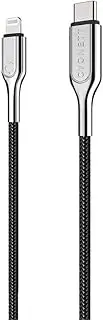 Cygnett Armoured Fast Charging Lightning to USB-C Cable, 2 Metre Length, Black