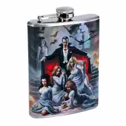 Dracula Vampire D1 8oz Stainless Steel Hip Flask