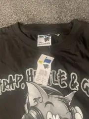 Tom and Jerry Black Shirt Size XXXL Club Cat & Mouse DJ Trap, Hustle & Grind