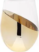 PEPLAYTAL Stemless Coupe Glass Elegant Transparent Drinking Glass for Wine Whiskey and Cocktails for Parties Weddings and Home Bars Egg Shaped Design