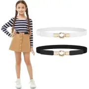 Girls Boys Elastic Waist Belt for Dress Jeans Adjustable Kids Stretch Belt Ba...