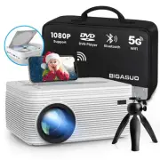 5G WiFi Bluetooth Projector with DVD Player - 9000L Mini Portable DVD Project...