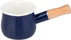 Enamel Milk Pot, Butter Warmer Non-Stick Mini Saucepan, 4 Inch 17 Oz Small Cookw