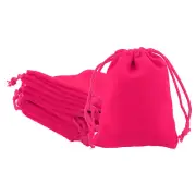 20Pcs Velvet Gift Bags 2.8 x 3.6" Velvet Drawstring Jewelry Pouches Rose Red