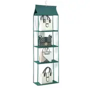 Green Bag Storage Holder Wardrobe Closet Hanging Handbag Organizer 4 Pockets Shelf