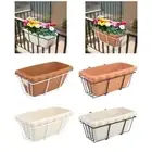 Railing Planter Decorative Planter for Porch Indoor Outdoor Garden Fence