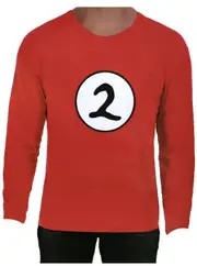 Dr. Seuss Adult Cat In The Hat Thing 2 Long Sleeve Red Top Costume Book Week - M