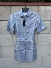 NWT $255 Rag & Bone Liquid Miramar Dress Blue Sz XXS