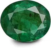 [RRVGEM] Natural Emerald Stone with Lab Certified Card/Zambian (Green, 13.50 Carat) Loose Gemstone For Men's/Women's, LOOSE GEMSTONE, Emerald
