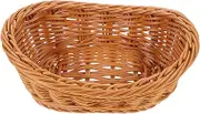 Alipis Wicker Bread Basket Rattan Woven Basket Fruit Serving Bowl Food Display Basket Vegetables Storage Holder for Home Kitchen Restaurant Picnic S