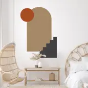 Wall Decor Stencil - ARCH, STAIRS & SUN Abstract Shapes, wall Painting Stencils