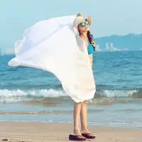在飛比找Yahoo!奇摩拍賣優惠-純色沙巾裹紗圍紗絲巾沙灘巾沙灘裙海灘比基尼泳衣披紗紗巾女