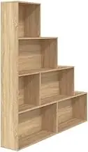 Bookcase Standing Shelf - Room Divider & Storage Solution for Home & Office, Engineered Wood in Sonoma Oak, 155x24x160 cm, Space-Saving Design for Small Spaces