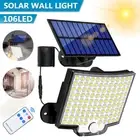 106 LED Solar Motion Sensor Light Outdoor IP65 Wall Security Garden Flood Lamp