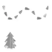 2m 3D Metallic Silver Christmas Tree Paper Garland