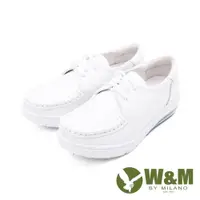 在飛比找ETMall東森購物網優惠-W&M(女)氣墊舒適綁帶款護士鞋 娃娃鞋 女鞋-白