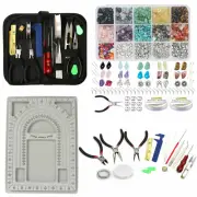 Jewellery Making Kit Bracelet Earring Gemstone Bead Board Wire Pliers Set Gift