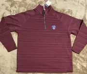 Ouray College Sportswear Red Stripe Pattern Quarter Zip Pullover Size XXL*NEW*