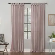 84"x52" Outdoor Washed Cotton Twisted Tab Light Filtering Curtain Panel Pink -