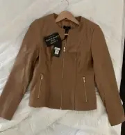 Trent Nathan Tan leather jacket Size 10. New With Tags. RRP $299