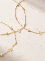 [STONE AND STRAND] STONE AND STRAND - Initial 14-karat Gold Pearl Bracelet - T T Gold