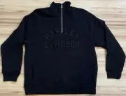 Harley Davidson Made In USA Quarter Zip Pullover Size Medium Men Black
