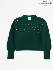 Abercrombie & Fitch Ballon Sleeve Knitted Jumper With Diamante Detail (AW5447) | $52 - $55