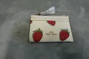 Coach Corner Zip Wristlet With Strawberry Print CBB81. New with Tags. Sold out!!