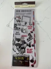 Recollections Photographic Sticker ~ Ice Hockey ~ Skates Helmet Puck Score Board